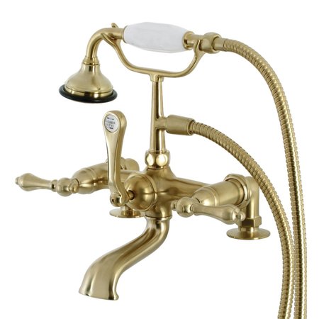 KINGSTON BRASS AE203T7 7-Inch Tub Faucet with Hand Shower, Brushed Brass AE203T7